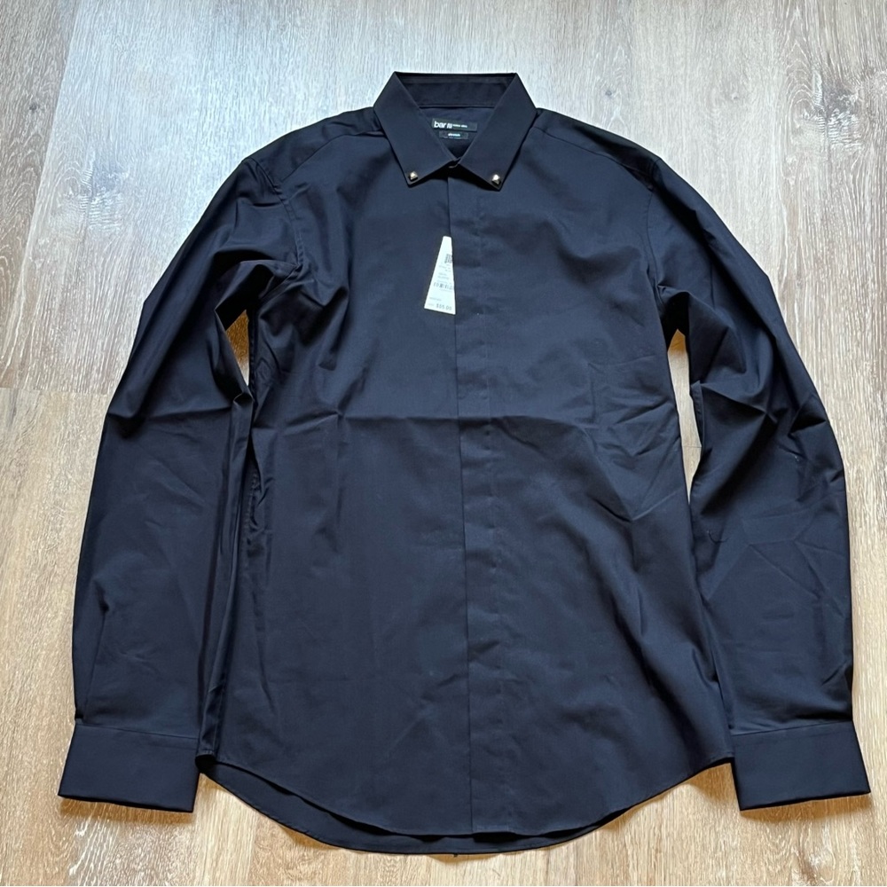 🆕 Bar III Extra Slim Fit Dress Shirt w Studded Collar - Small